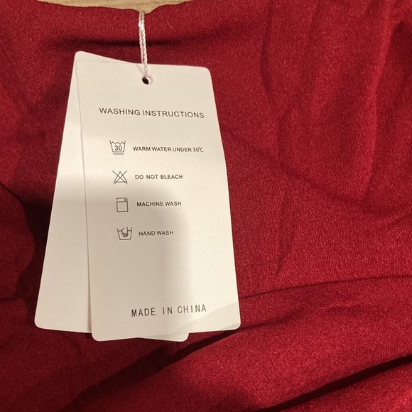 NWT Zesica Burgundy one shoulder long sleeve party dress w/ slit size M - Picture 10 of 12